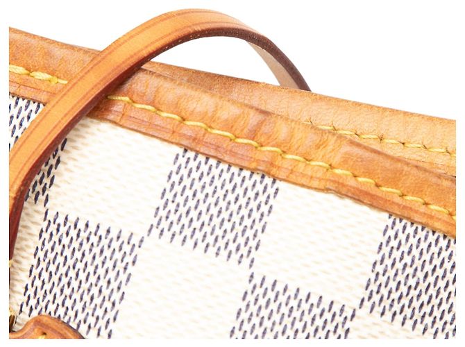 Borsa Tote Louis Vuitton Damier Azur Neverfull MM Bianca Bianco - vista 13