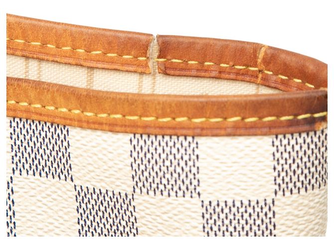 Borsa Tote Louis Vuitton Damier Azur Neverfull MM Bianca Bianco - vista 14