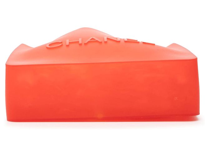 Orange Chanel Rubber Logo Jelly Tote - Ansicht 3