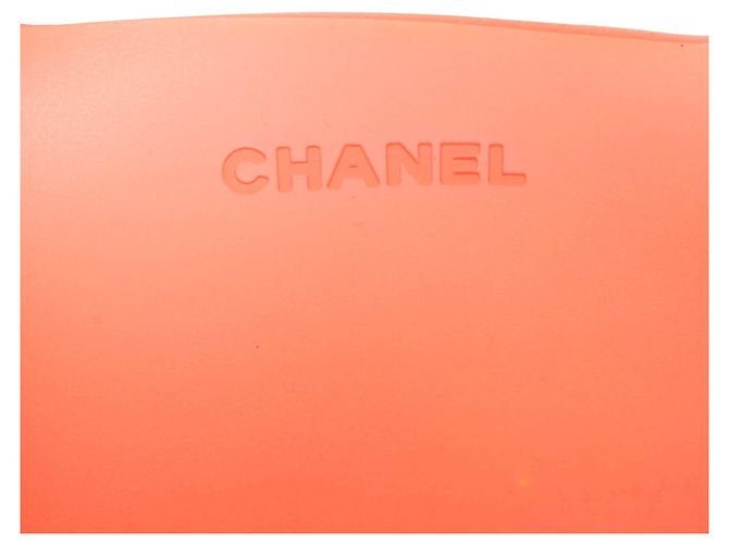 Orange Chanel Rubber Logo Jelly Tote - Ansicht 5