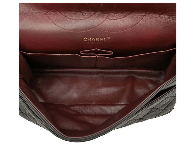 Borsa a tracolla Chanel Reissue 2.55 Double Flap 227 in pelle di vitello invecchiata matelassé nera Nero - vista 5