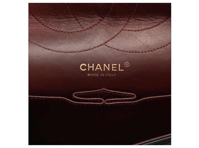 Borsa a tracolla Chanel Reissue 2.55 Double Flap 227 in pelle di vitello invecchiata matelassé nera Nero - vista 7