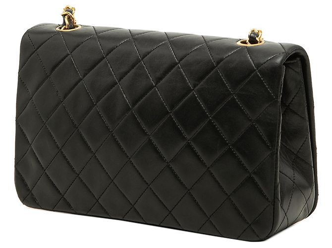Borsa a tracolla Chanel Small CC Quilted Lambskin Full Single Flap Nera Nero - vista 2