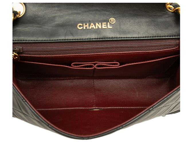 Borsa a tracolla Chanel Small CC Quilted Lambskin Full Single Flap Nera Nero - vista 4
