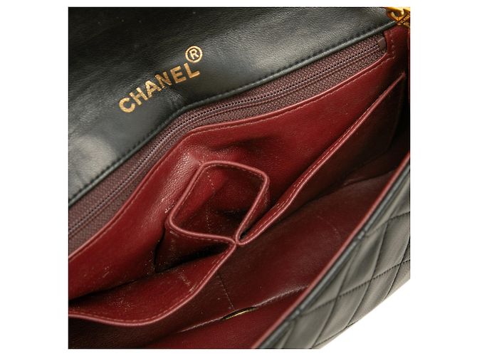 Borsa a tracolla Chanel Small CC Quilted Lambskin Full Single Flap Nera Nero - vista 5
