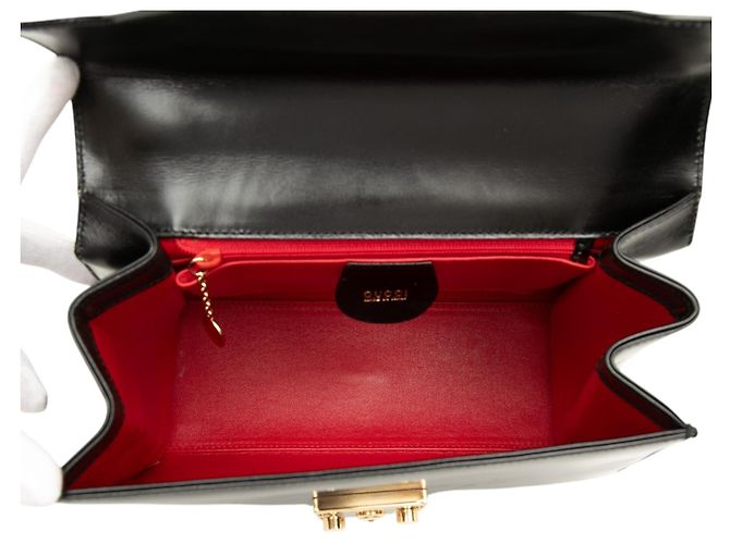 Black Gucci Calfskin Lady Lock Satchel - view 4