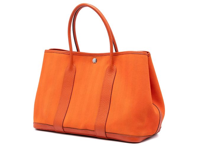 Borsa Tote Garden Party 36 Hermès in Toile e Negonda Arancione - vista 2