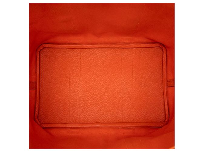 Borsa Tote Garden Party 36 Hermès in Toile e Negonda Arancione - vista 4
