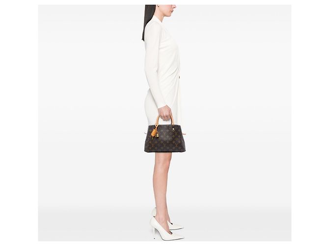 Borsa Satchel Louis Vuitton Monogram Montaigne BB Marrone - vista 5
