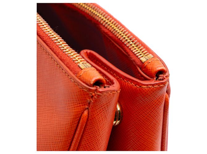 Tote Prada Galleria Double Zip Extra Large em Saffiano Lux Laranja - vista 10