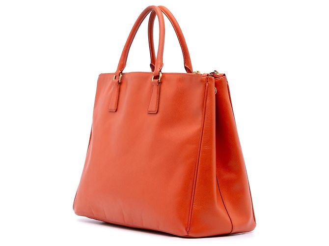Tote Prada Galleria Double Zip Extra Large em Saffiano Lux Laranja - vista 2