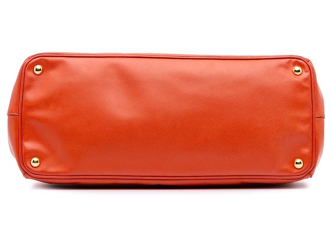Tote Prada Galleria Double Zip Extra Large em Saffiano Lux Laranja - vista 3