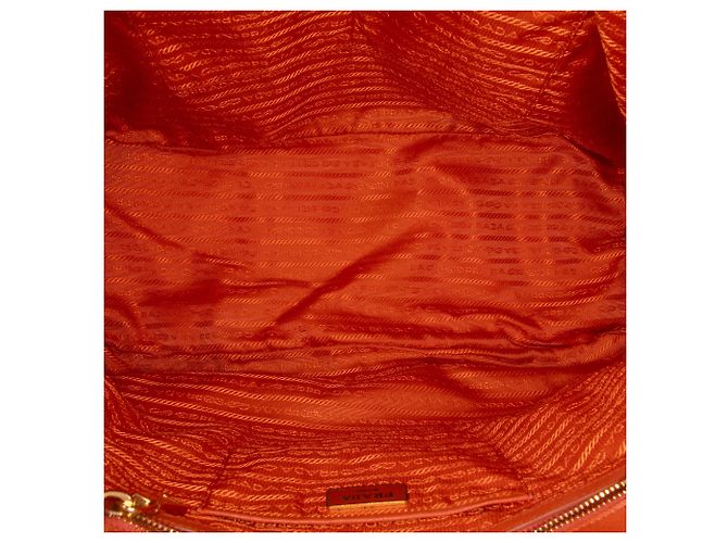 Tote Prada Galleria Double Zip Extra Large em Saffiano Lux Laranja - vista 4