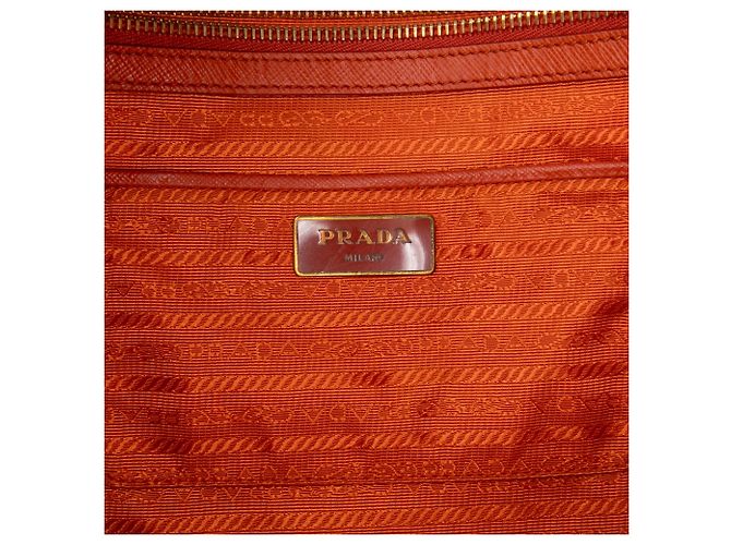 Tote Prada Galleria Double Zip Extra Large em Saffiano Lux Laranja - vista 5