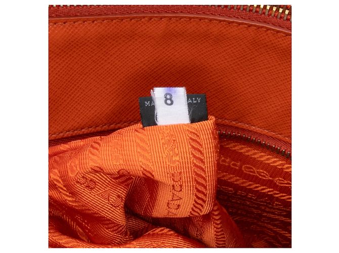 Tote Prada Galleria Double Zip Extra Large em Saffiano Lux Laranja - vista 6