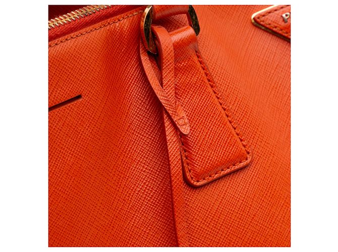 Tote Prada Galleria Double Zip Extra Large em Saffiano Lux Laranja - vista 9