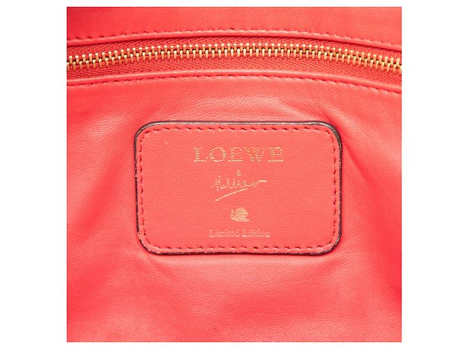Borsa Amazona 28 LOEWE Edizione Limitata in pelle di capra rossa Rosso - vista 5