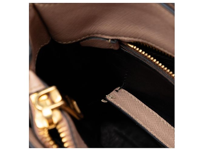 Borsa Satchel Prada Saffiano Soft a tre tasche, Marrone - vista 5