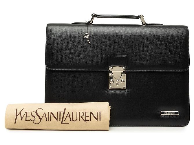 Autre Marque Borsa business in pelle nera Saint Laurent Nero - vista 7