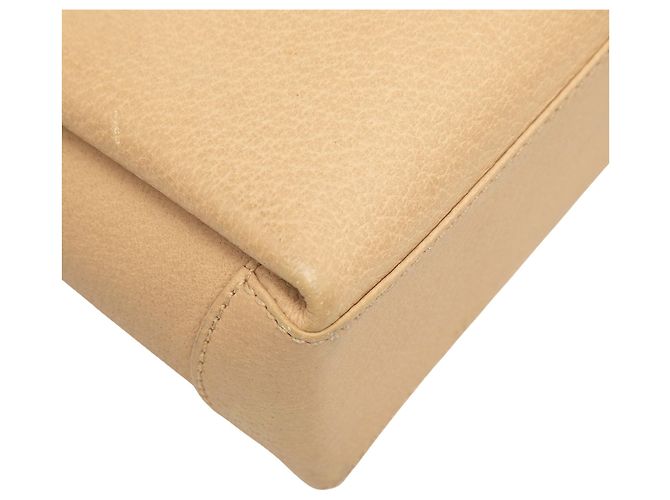 Bamboo Bolsa Gucci em couro de bezerro granulado bege com alça de bambu - vista 6