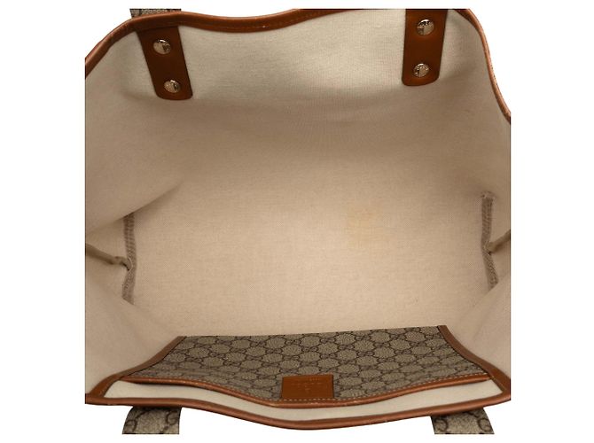 Borsa Tote Gucci Medium GG Supreme Web Loop Beige - vista 4