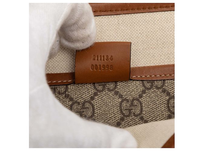 Borsa Tote Gucci Medium GG Supreme Web Loop Beige - vista 6