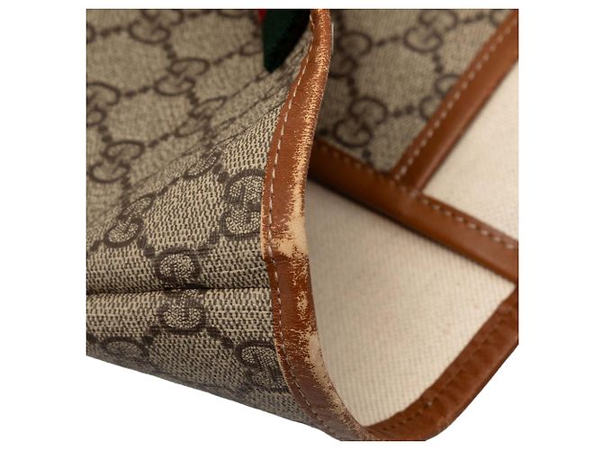 Borsa Tote Gucci Medium GG Supreme Web Loop Beige - vista 8