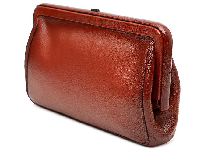 Clutch Bottega Veneta in Nappa marrone con lente a specchio - vista 2