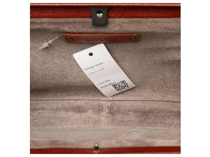 Clutch Bottega Veneta in Nappa marrone con lente a specchio - vista 4