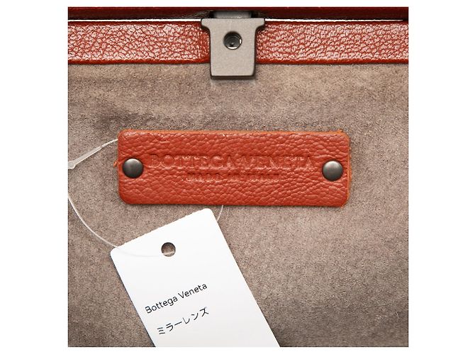 Clutch Bottega Veneta in Nappa marrone con lente a specchio - vista 5