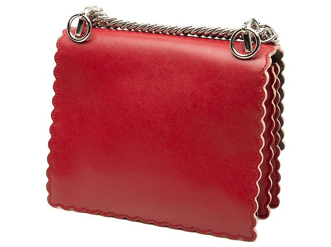 Borsa a tracolla Fendi Kan I Small in pelle traforata rossa Rosso - vista 2