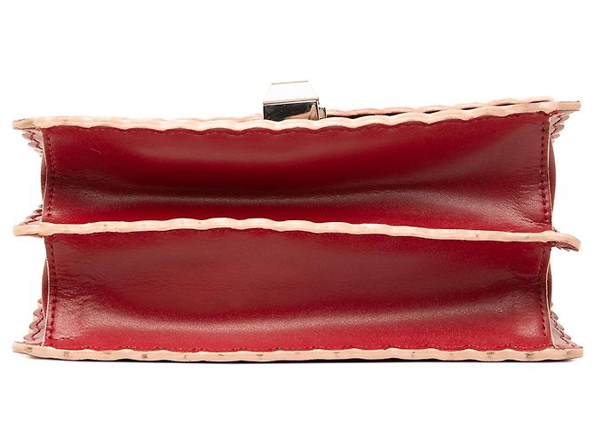 Borsa a tracolla Fendi Kan I Small in pelle traforata rossa Rosso - vista 3