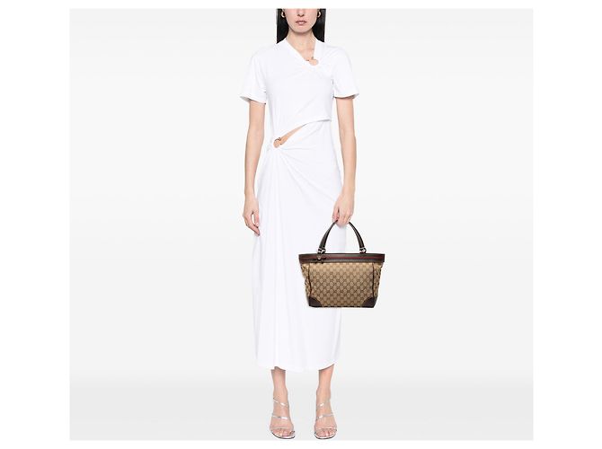 Tote Gucci GG Canvas Web Mayfair Bege - vista 7