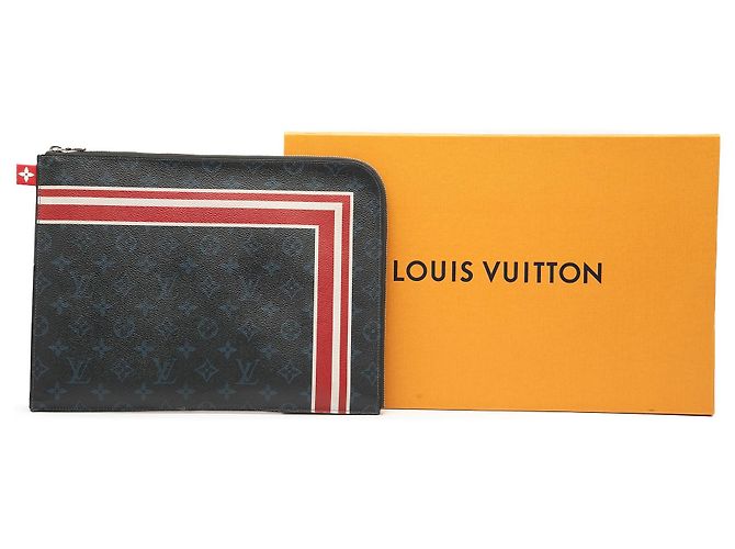 Louis Vuitton Monogram Cobalt Pochette Jour GM Clutch Bag Blau - Ansicht 9