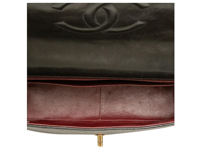 Bolsa de ombro Chanel Maxi XL Classic Single Flap em pele de cordeiro preta Preto - vista 4
