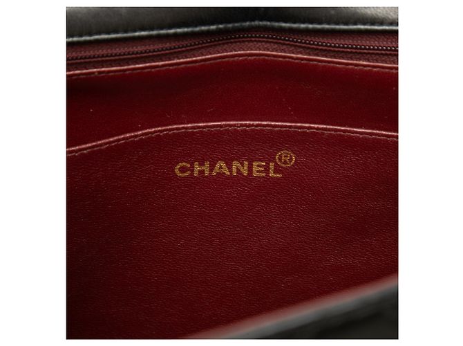 Bolsa de ombro Chanel Maxi XL Classic Single Flap em pele de cordeiro preta Preto - vista 6