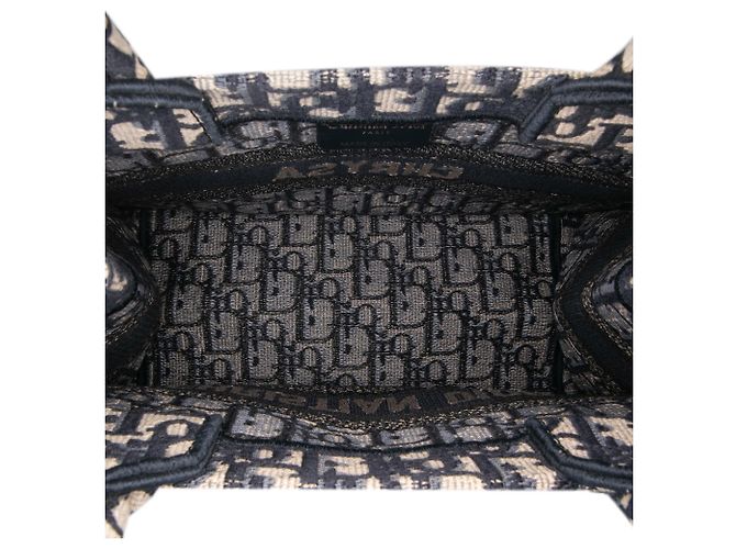 Dior Small Book Tote aus blauer Oblique Canvas - Ansicht 4