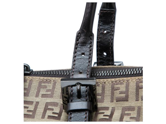 Borsa Tote Fendi Zucchino Canvas Beige - vista 7