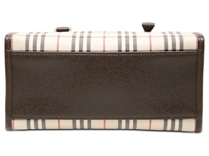 Borsa a mano Burberry House Check Canvas Beige - vista 3