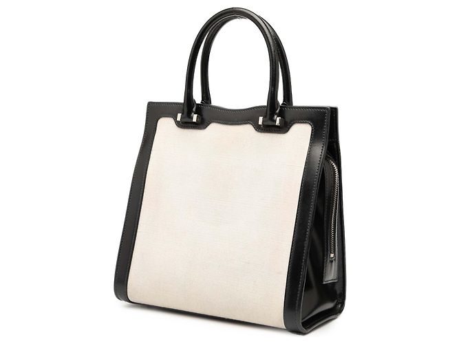 Autre Marque Borsa Satchel Uptown Small in tela bianca Saint Laurent Bianco - vista 2