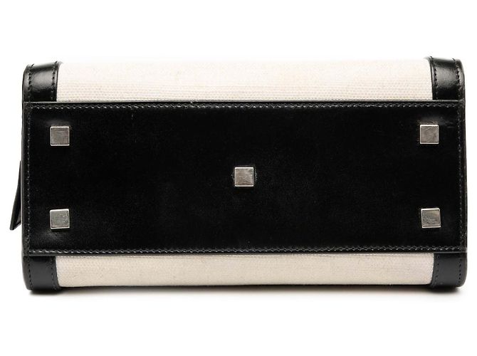 Autre Marque Borsa Satchel Uptown Small in tela bianca Saint Laurent Bianco - vista 3
