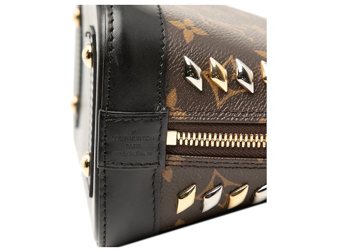 Borsa Louis Vuitton Monogram Macassar Studded Alma BB Nera Nero - vista 5