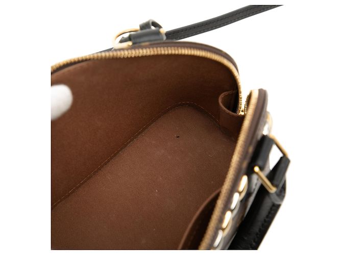 Borsa Louis Vuitton Monogram Macassar Studded Alma BB Nera Nero - vista 7