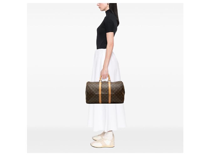 Brown Louis Vuitton Monogram Keepall 45 Travel Bag - view 6