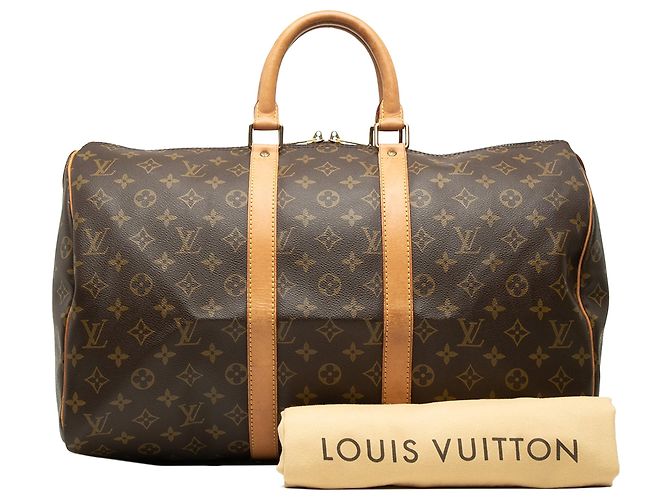 Brown Louis Vuitton Monogram Keepall 45 Travel Bag - view 7