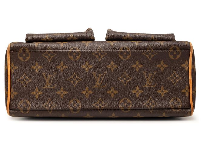 Borsa Louis Vuitton Monogram Manhattan PM Marrone - vista 3