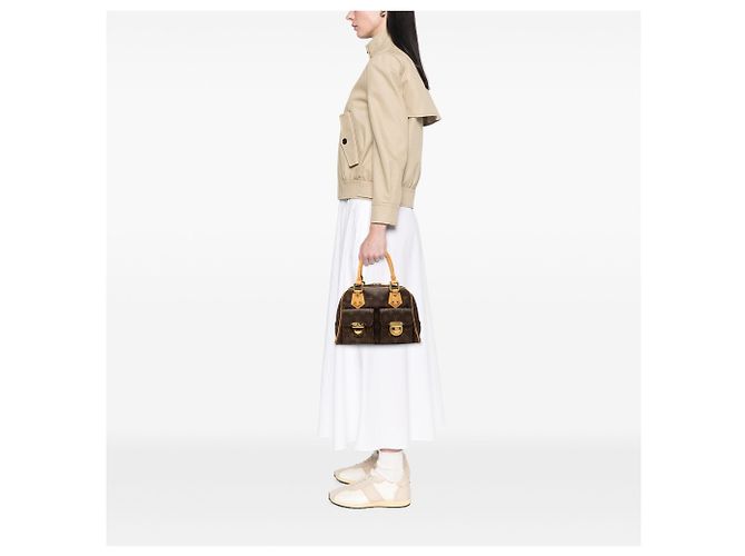 Borsa Louis Vuitton Monogram Manhattan PM Marrone - vista 9