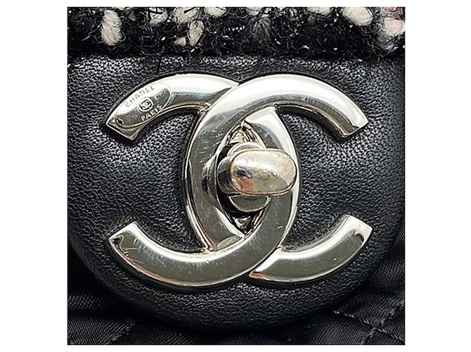 Bolsa Chanel Astronaut Essentials de tweed acolchoado e nylon preta Preto - vista 7