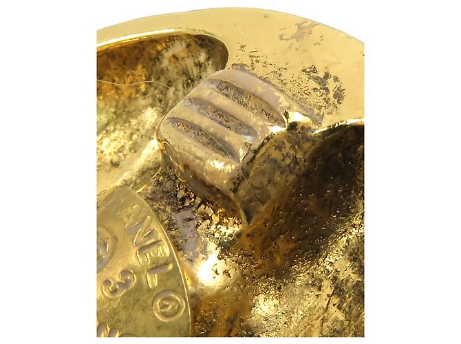 Orecchini a clip rotondi in cristallo placcati oro Chanel CC Gold D'oro - vista 8