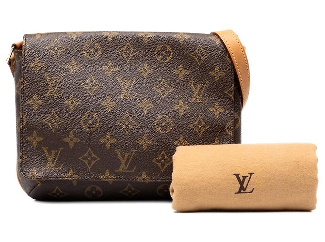 Borsa a tracolla Louis Vuitton Monogram Musette Tango marrone con tracolla corta - vista 7